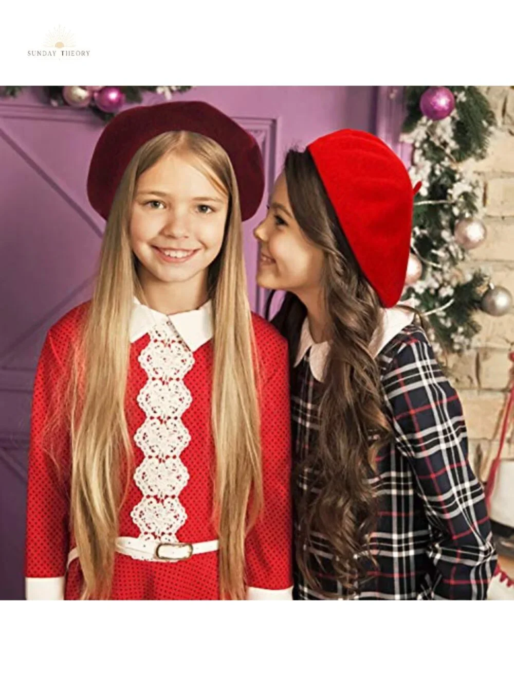 6-Piece Wool Beret Hat French Style Ladies Beret Caps Winter Accessory